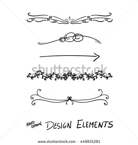 450x470 Abstract Vector Design Elements, Set Of Beautiful Fancy Curls