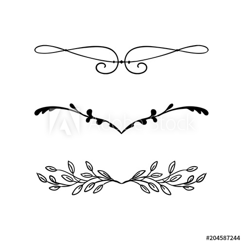 500x500 Design Element Vector, Beautiful Fancy Curls And Swirls Divider