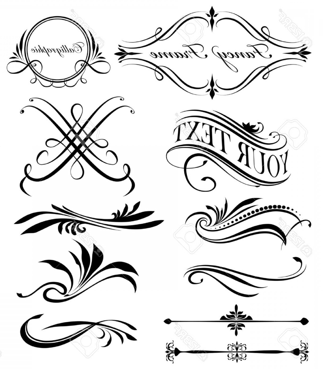 Photostock Vector Fancy Swirls 1368x1560 Photostock Vector Fancy Swirls