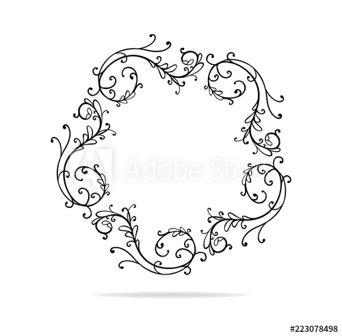 500x491 Circle Vector Design Element, Beautiful Fancy Curls And Swirls