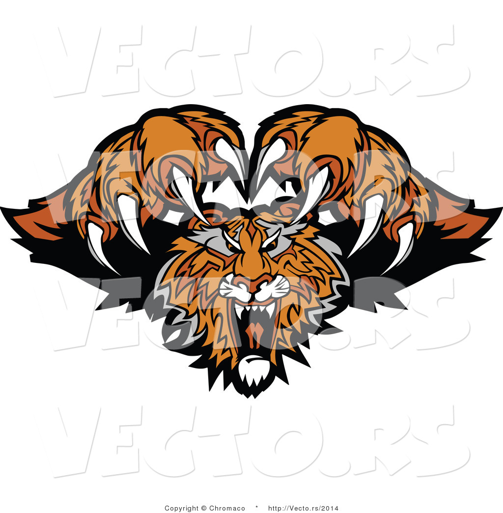 1024x1044 Vector Of A Dominant Tiger Mascot Attacking With Fangs And Claws