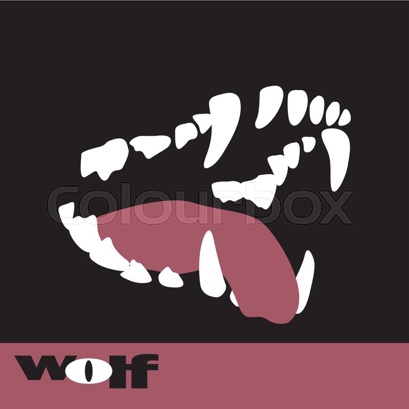 800x800 Wolf Fangs Teeth Vector Illustration Stock Vector Colourbox