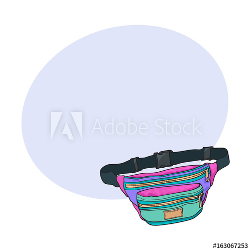 500x500 Old Fashioned, Retro Style Colorful Waist Bag, Fashion Accessory