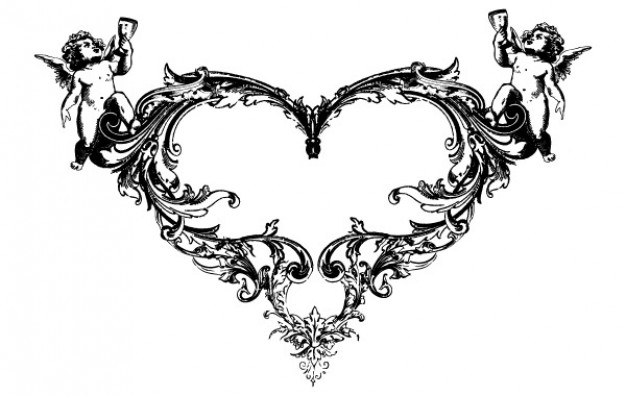 626x396 Fantasy Heart Angel Ornate Free Vector Vector Free Download