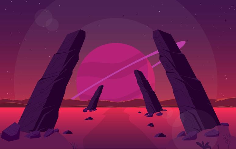 775x490 Vector Fantasy Landscape Illustration