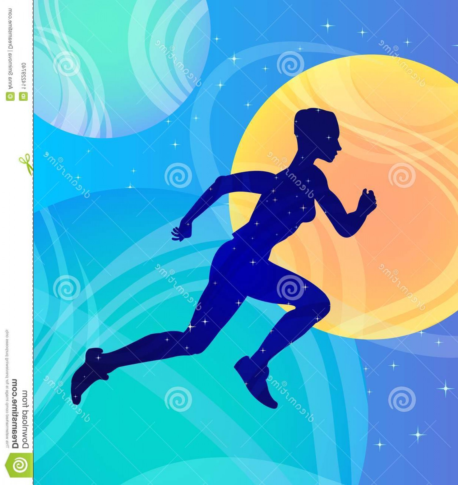 1473x1560 Running Girl Athlete Space Fantasy Vector Art Strength Health Call