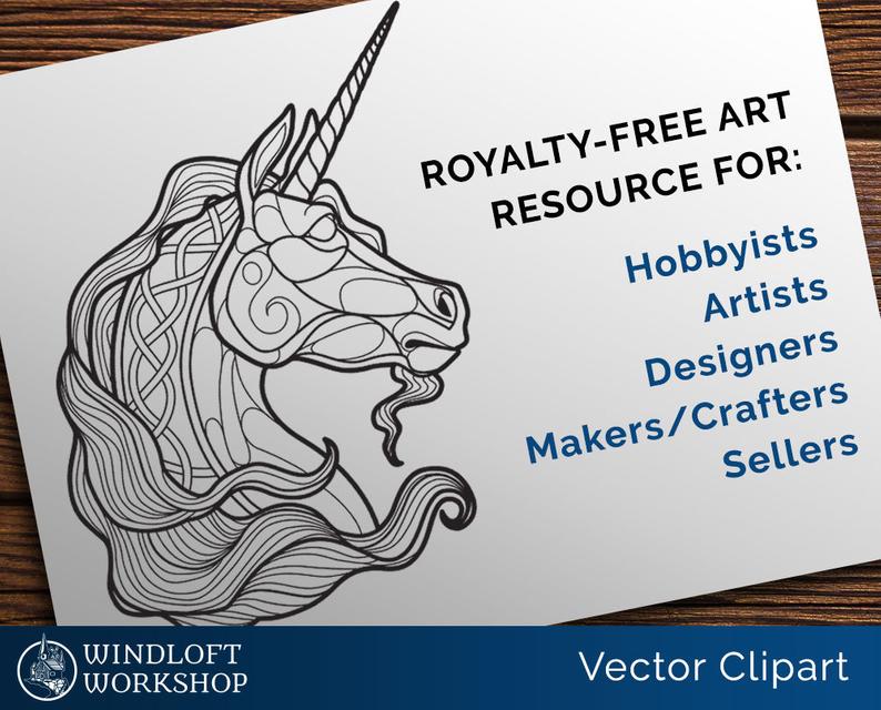 794x640 Unicorn Clipart Fantasy Vector Art Craft Pattern Art Etsy