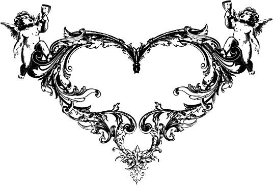 536x368 Fantasy Heart Angel Ornate Free Vector Free Vector In Adobe