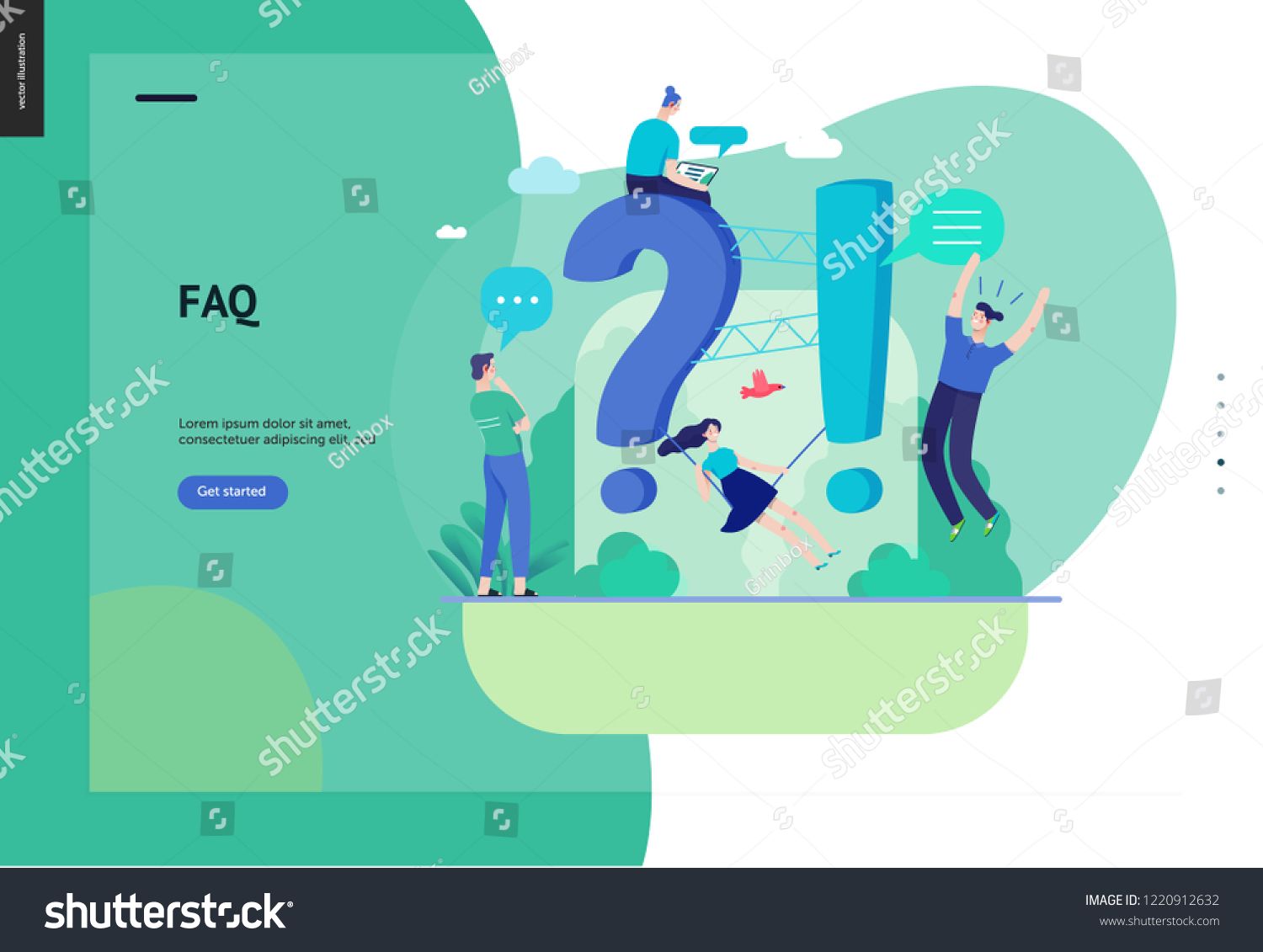 1500x1131 Business, Color Faq Modern Flat Vector Concept Illustration