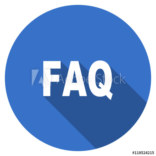 500x500 Flat Design Blue Round Web Faq Vector Icon