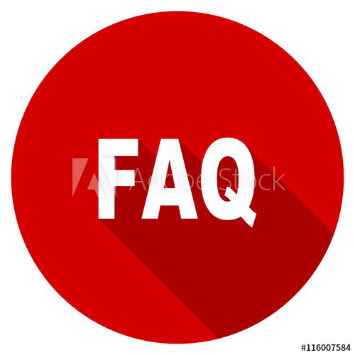 500x500 Flat Design Red Round Faq Vector Icon