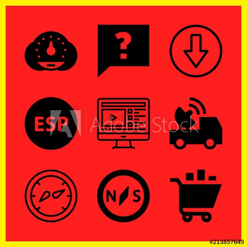 500x500 Simple Icon Set Of Internet Related Shopping Cart, Speedometer
