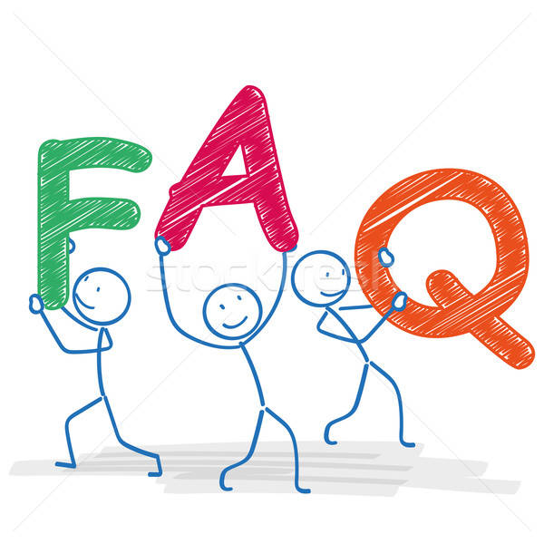 600x600 Stickman Faq Vector Illustration