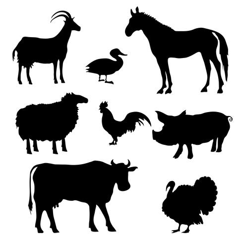 490x490 Farm Animals Silhouettes