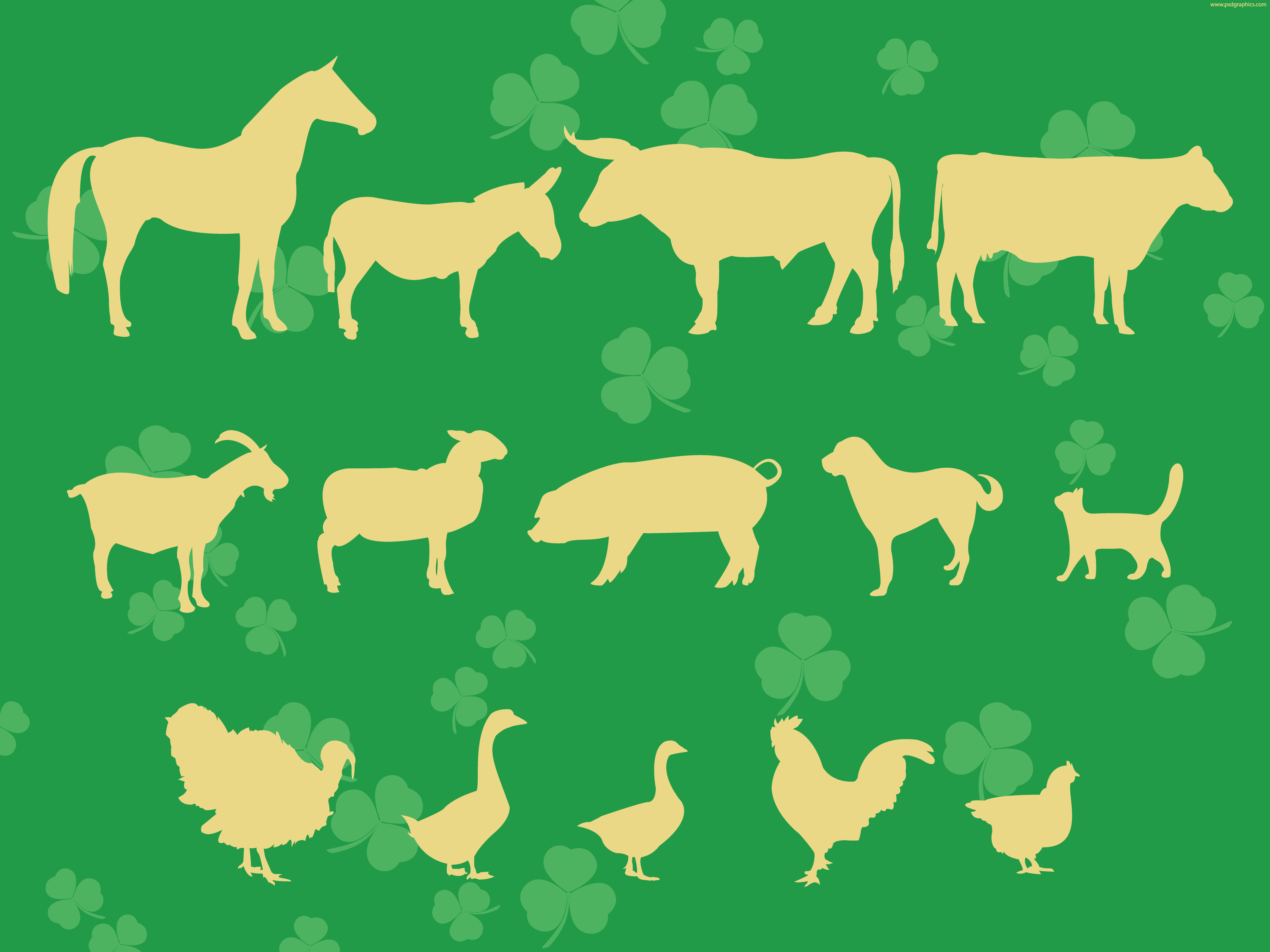 5000x3750 Farm Animals Silhouettes, Vector Psdgraphics