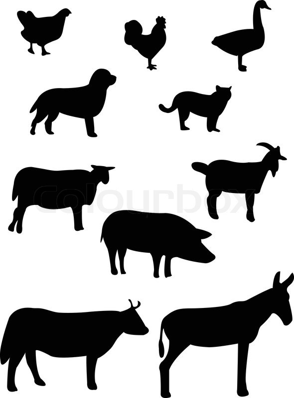 590x800 Farm Animals Silhouettes