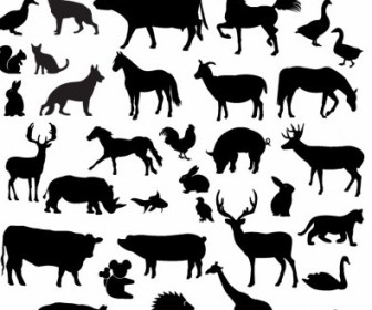 336x280 Vector Farm Animal Silhouette Collection Silhouettes Vector
