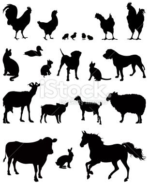 308x380 Vector Of Farm Animals Silhouette Crafty Animal