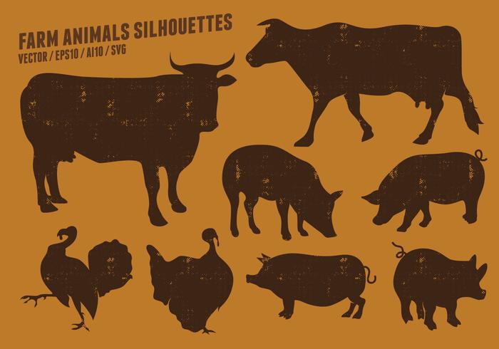 700x490 Farm Animal Silhouettes Collection