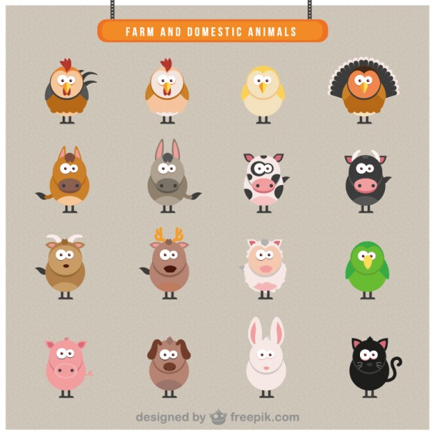 626x626 Farm Domestic Animals Icons Free Vector