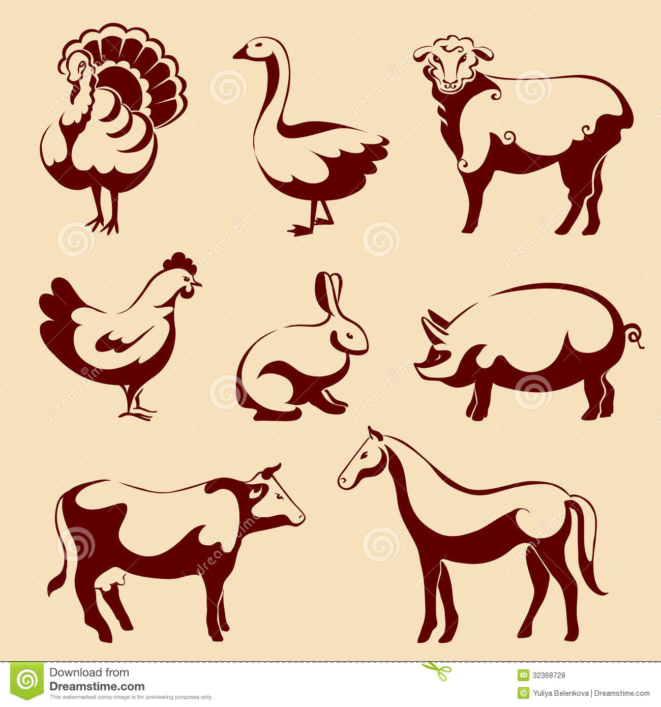1300x1390 Farm Animals Vector Images