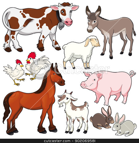 450x463 Farm Animals Stock Vector