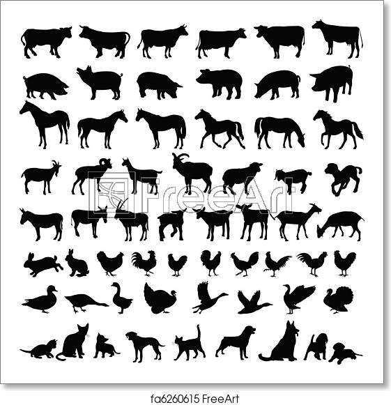 561x581 Free Art Print Of Farm Animals Silhouettes Big Collection Of Farm
