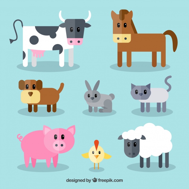 626x626 Fun Set Of Cute Farm Animals Vector Free Download