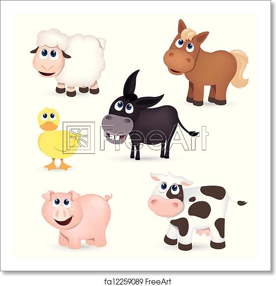 561x581 Free Art Print Of Vector Farm Animals Vector Set Of Isolated Farm
