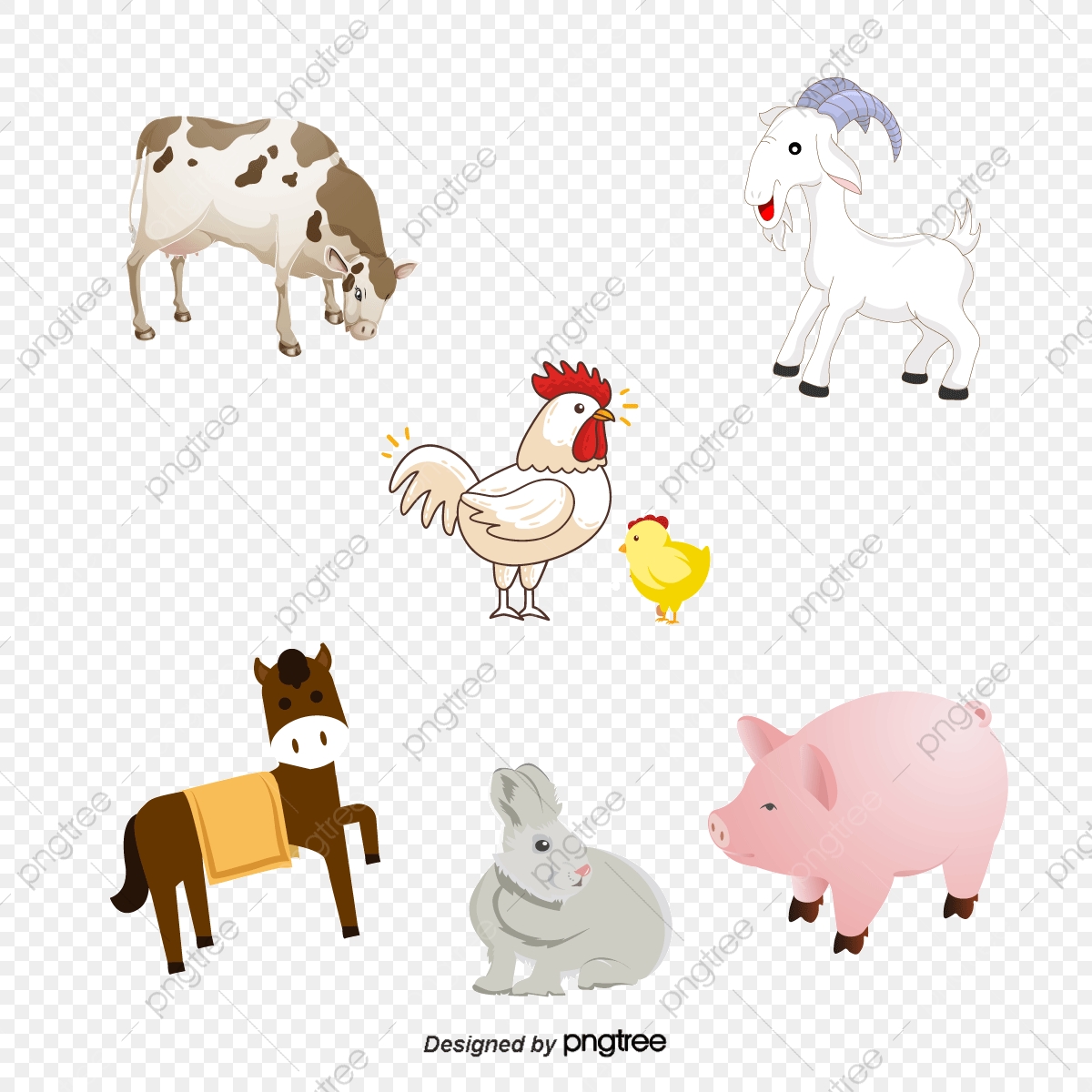 1200x1200 Cute Farm Animals Vector, Farm Vector, Cute Clipart, Farm