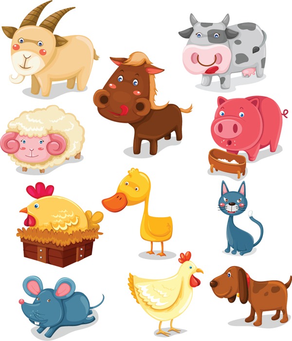 600x700 Cartoon Farm Animals Vector Material My Free Photoshop World
