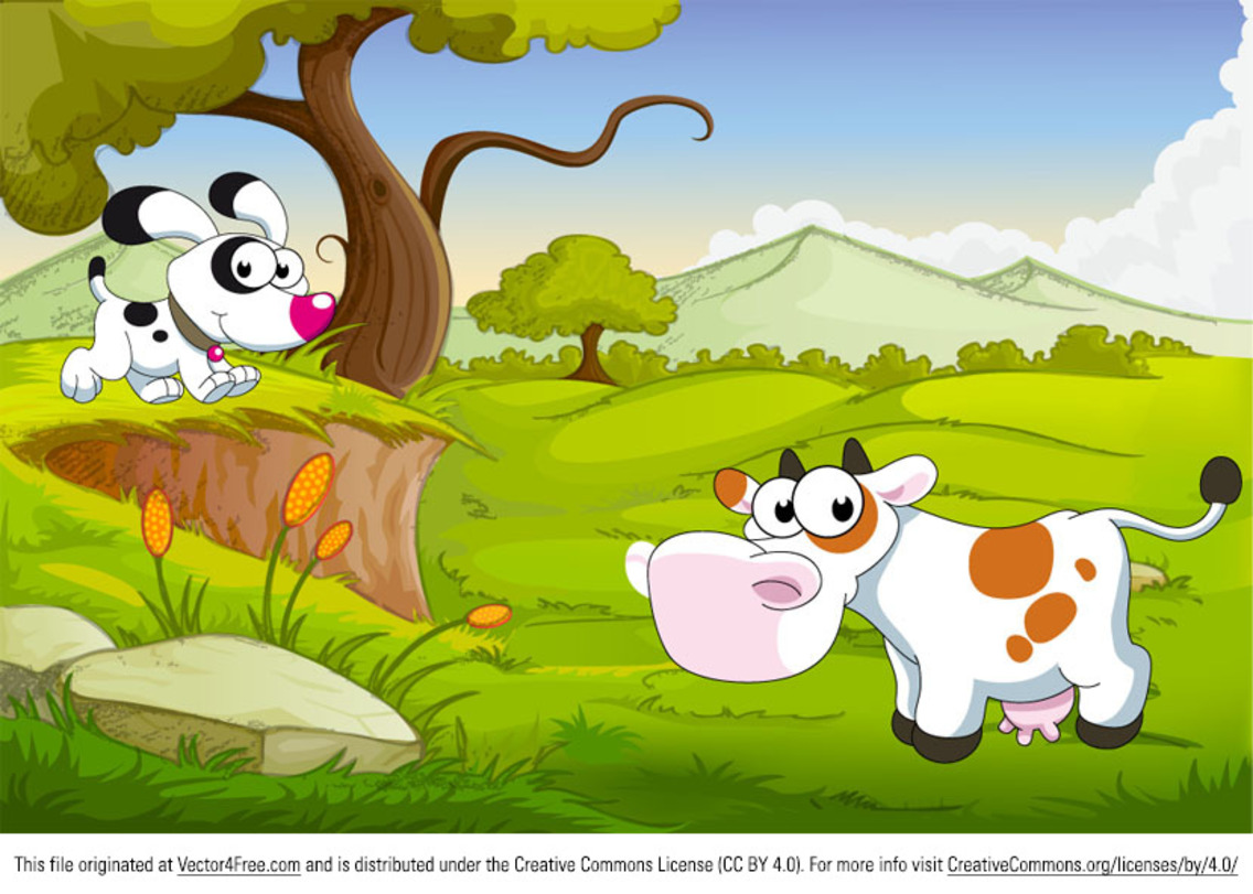 1136x811 Cartoon Farm Animals Vector Illustration