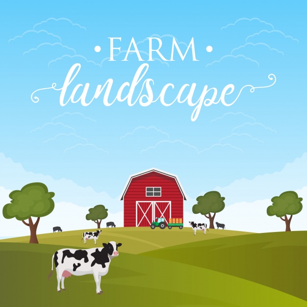 626x626 Farm Landscape Background Vector Free Download