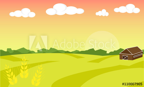 500x305 Farm Landscape Farm Landscape Illustration Field Wheat