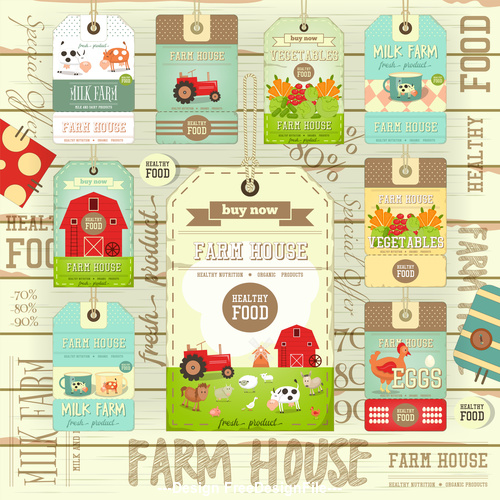 500x500 Farm Price Tags Wooden Background Vector Free Download
