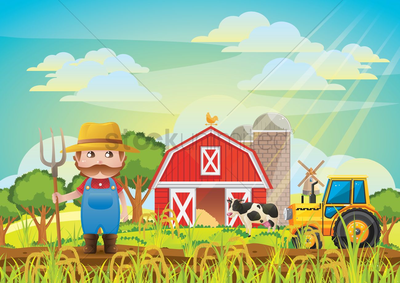 1300x919 Farmer Background Vector Image