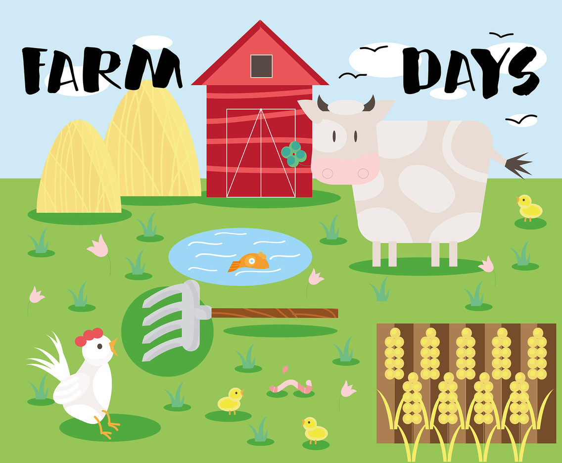1136x936 Free Farm Life Vector Background Vector Art Graphics