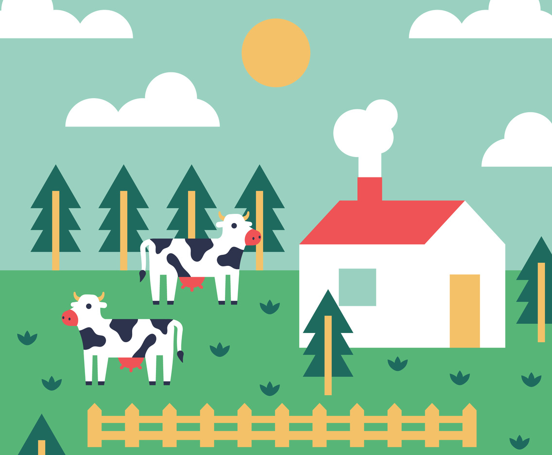 1136x936 Colorful Farm Vector Background Vector Art Graphics