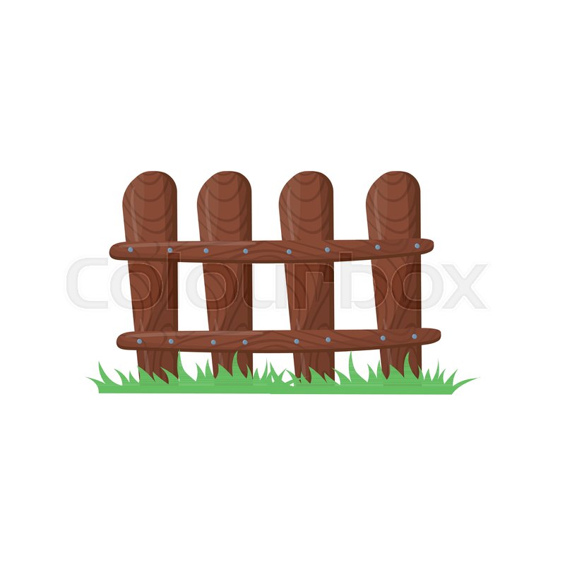 800x800 Little Farm Fence Made Of Brown Stock Vector Colourbox