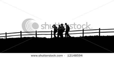 450x232 Silhouettes Of People Walking In Front Of A Fence