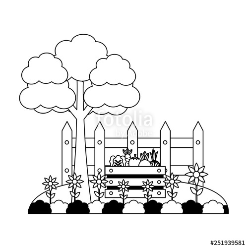 500x500 Tree Vegetables Fence Farm Stock Image And Royalty Free Vector