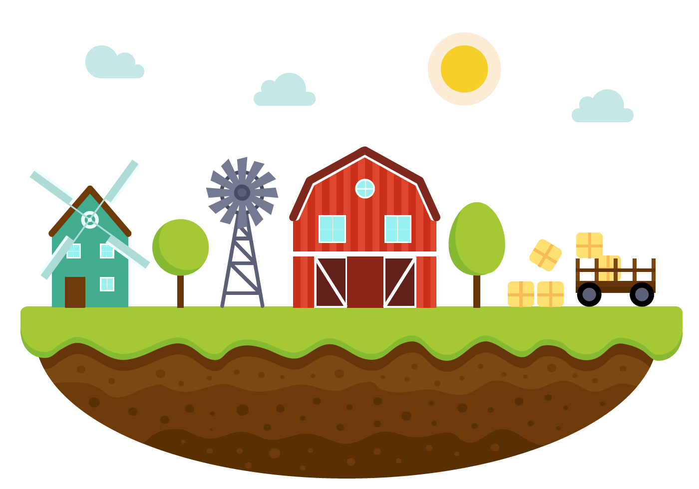1400x980 Farm House Free Vector Art