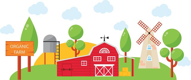641x270 Farm House Vector Stock Vectors