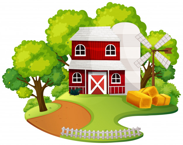 626x498 An Isolated Farm House Vector Free Download