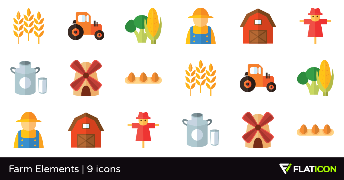 1200x630 Free Vector Icons Of Farm Elements Designed