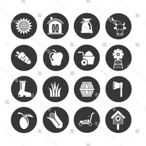 300x300 Photostock Vector Agriculture And Farm Icon Set In Circle Buttons