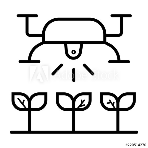 500x500 Smart Farm Icon Vector Illustration