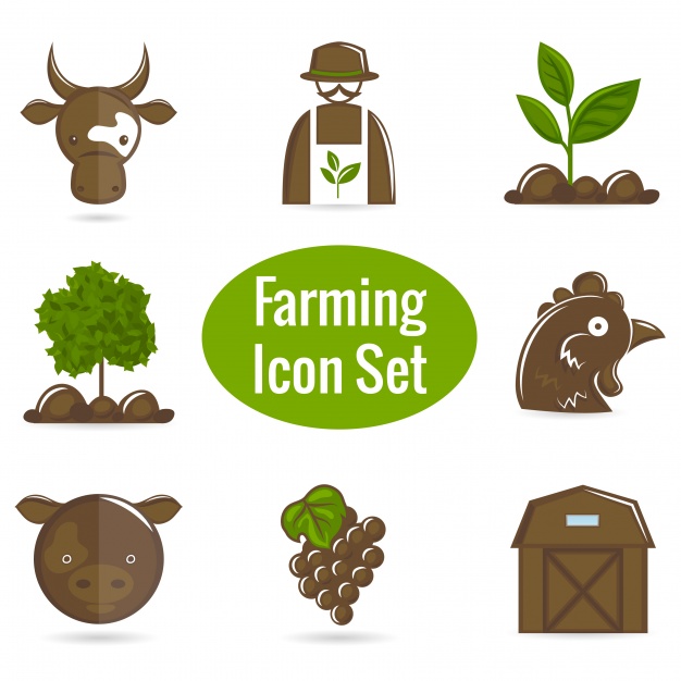626x626 Brown And Green Farm Icons Vector Free Download