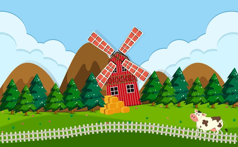 Farm Landscape Vector