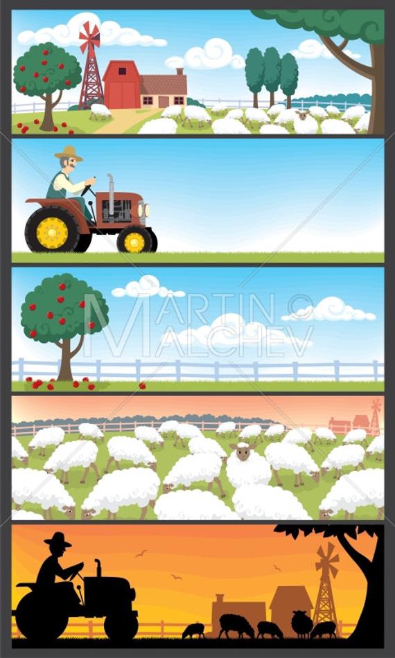 Farm Landscapes Vector Cartoon Clipart Illustration Ranch Etsy 570x950 Farm Landscapes Vector Cartoon Clipart Illustration Ranch Etsy